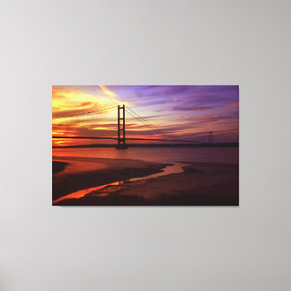Colourful Humber Bridge Sunset photo Canvas Print
