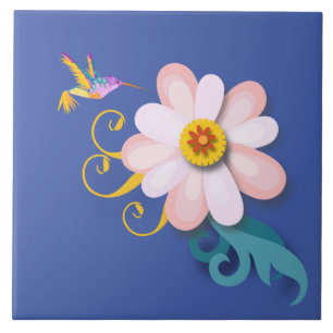 Colourful Humming Bird Tile