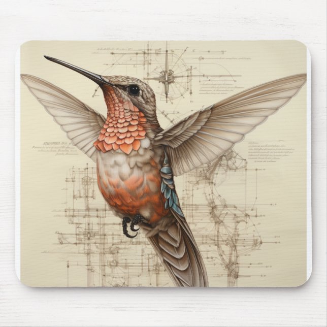 Colourful Hummingbird Mousepad (Front)