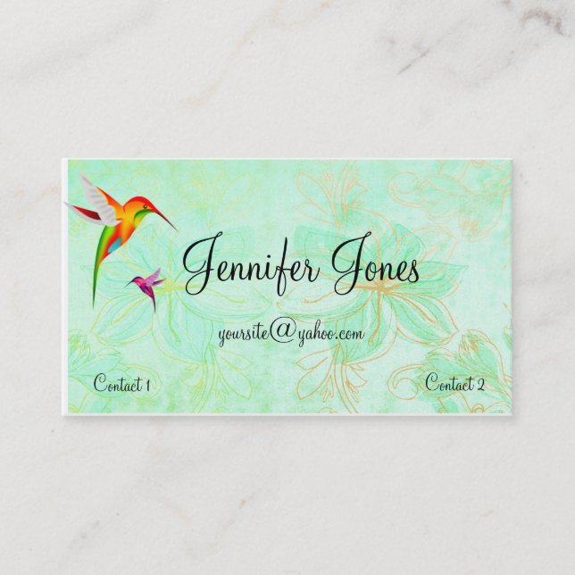 Colourful Hummingbirds Business Card (Front)