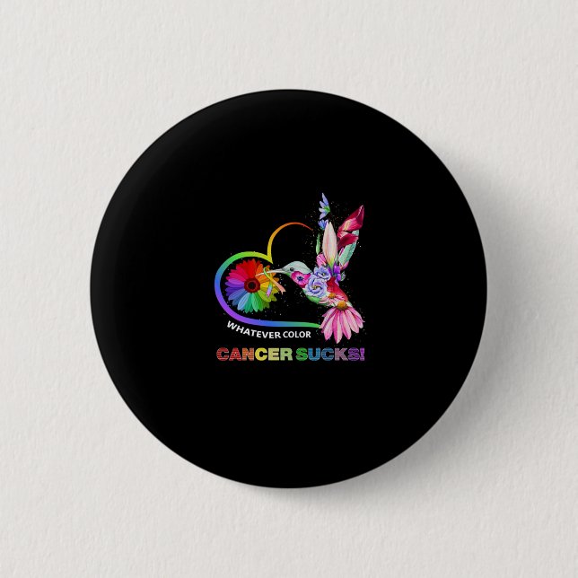 Colourful Hummingbirds What Ever Colour Cancer suc 6 Cm Round Badge (Front)