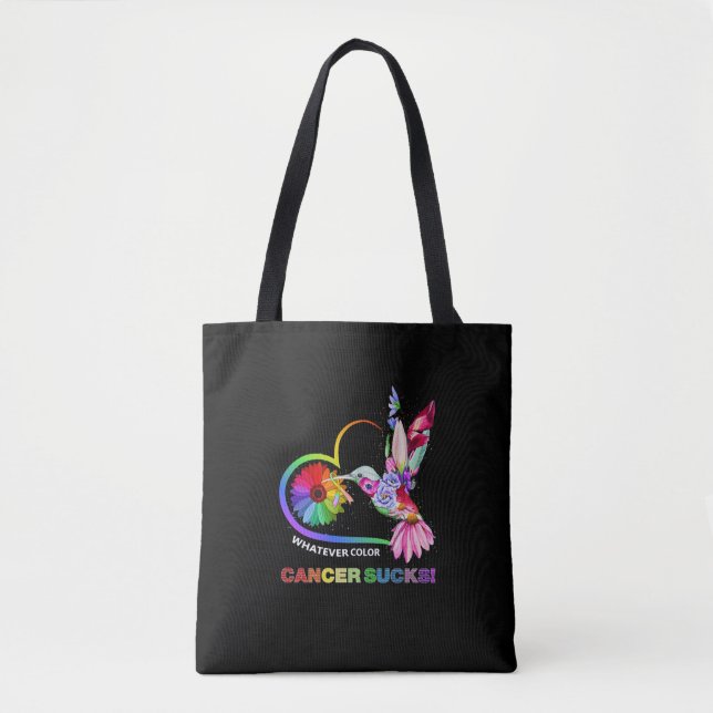 Colourful Hummingbirds What Ever Colour Cancer suc Tote Bag (Front)