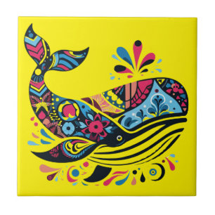 Colourful Humpback Whale  Tile