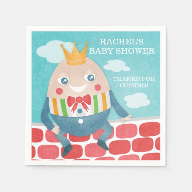 Colourful Humpty Dumpty Baby Shower Paper Napkins (Front)