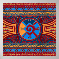 Colourful Hunab Ku Mayan symbol #3