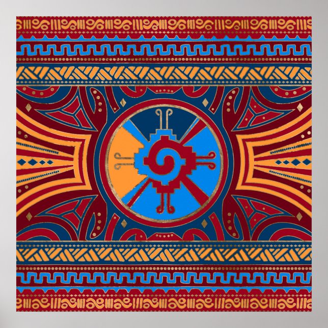 Colourful Hunab Ku Mayan symbol #3 Poster (Front)