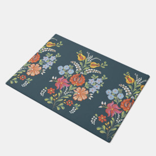 Colourful Hungarian Flowers Doormat