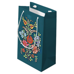 Colourful Hungarian Flowers Small Gift Bag