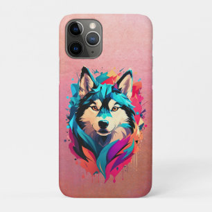 Colourful Husky Dog Head Vibrant Husky Lovers iPhone 11 Pro Case