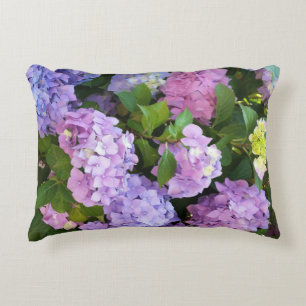 colourful hydrangea decorative cushion