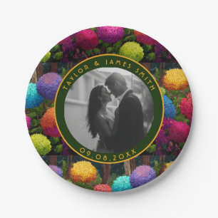 Colourful Hydrangeas Plates For Engagement Party
