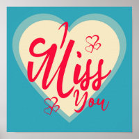 Colourful I miss you with decorative hearts