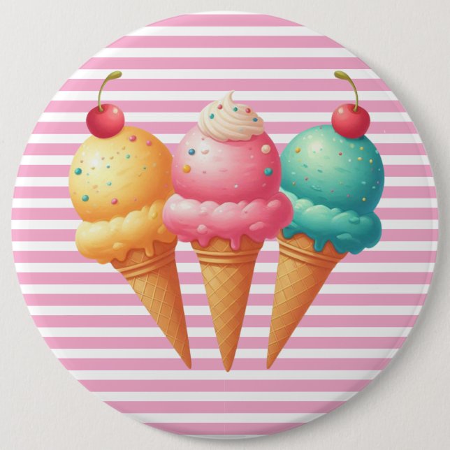 Colourful Ice cream 6 Cm Round Badge (Front)