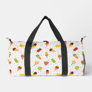 Colourful ice cream and confetti pattern duffle bag