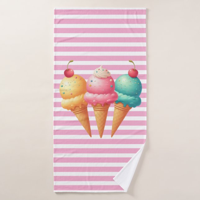 Colourful Ice cream Bath Towel (Bath Towel)