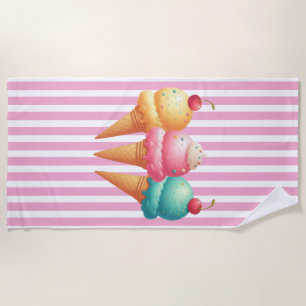 Colourful Ice cream Beach Towel
