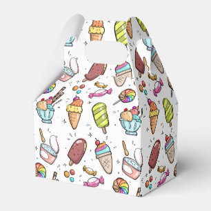 Colourful Ice Cream, Candy and Lollies Pattern Favour Box