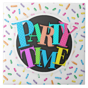 Colourful Ice Cream Candy Sprinkles Tile