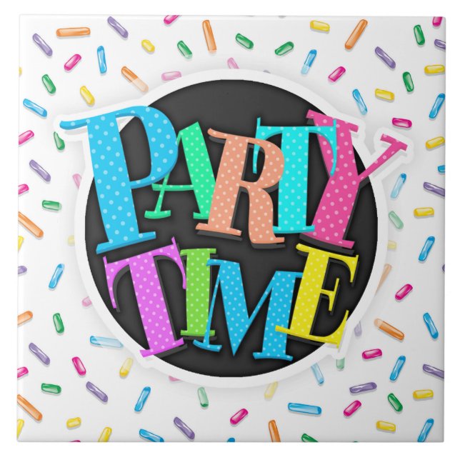 Colourful Ice Cream Candy Sprinkles Tile (Front)