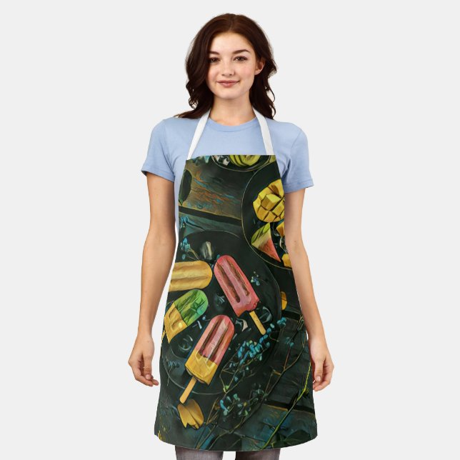 Colourful ice cream cone popsicle apron (Worn)