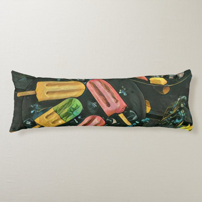 Colourful ice cream cone popsicle body cushion (Front)