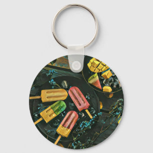 Colourful ice cream cone popsicle key ring
