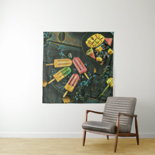Colourful ice cream cone popsicle tapestry