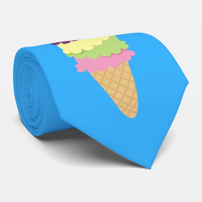 Colourful Ice Cream Cone Tie (Rolled)