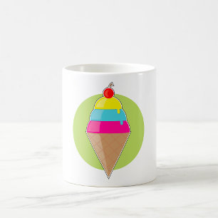 Colourful Ice Cream Cone with Cherry Coffee Mug