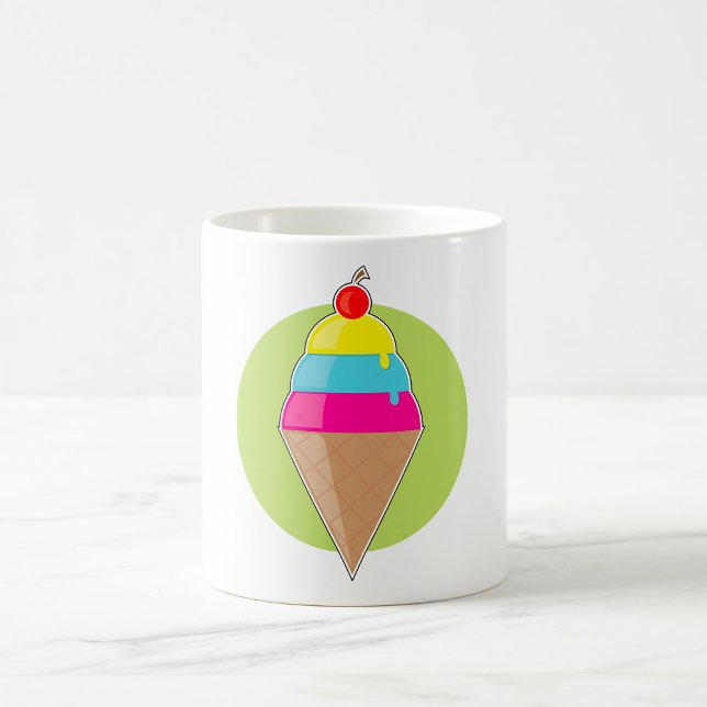 Colourful Ice Cream Cone with Cherry Coffee Mug (Creator Uploaded)