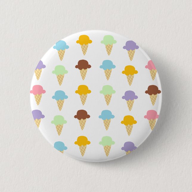 Colourful Ice Cream Cones 6 Cm Round Badge (Front)