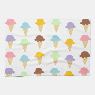Colourful Ice Cream Cones Tea Towel