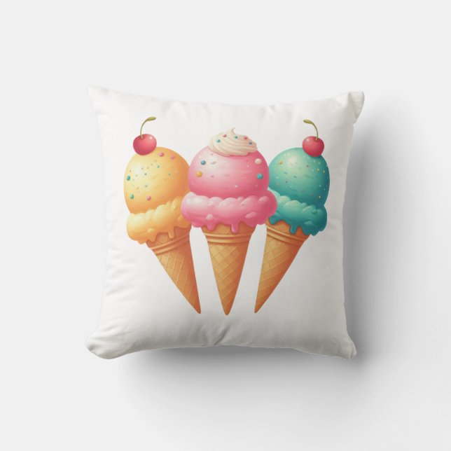 Colourful Ice cream Cushion (Front)