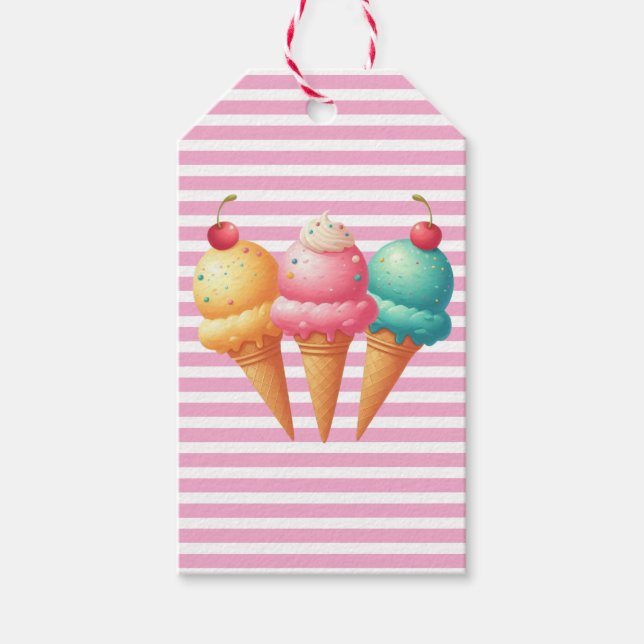 Colourful Ice cream Gift Tags (Front)