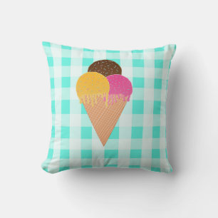 Colourful Ice Cream Illustration Cushion