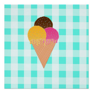 Colourful Ice Cream Illustration Poster