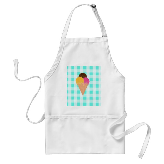 Colourful Ice Cream Illustration Standard Apron (Front)