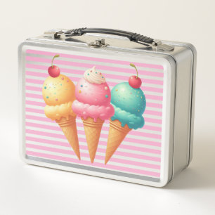 Colourful Ice cream Metal Lunch Box