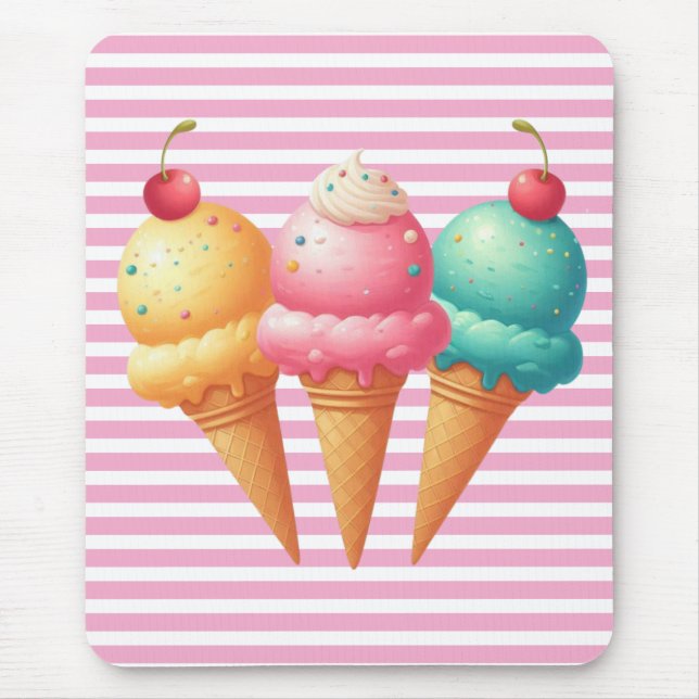 Colourful Ice cream Mouse Mat (Front)