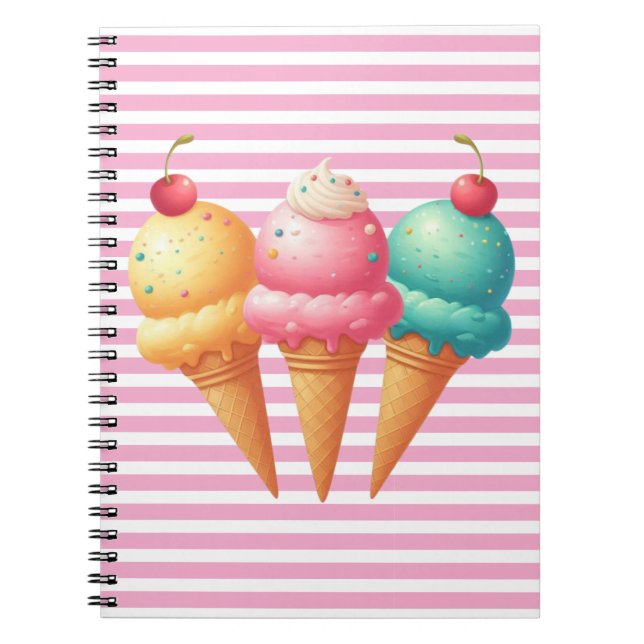 Colourful Ice cream Notebook (Front)