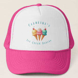 Colourful ice cream parlour trucker hat