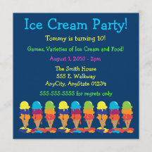 Colourful Ice Cream Party Invitation