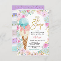 Colourful Ice Cream Pastel Flowers Baby Shower