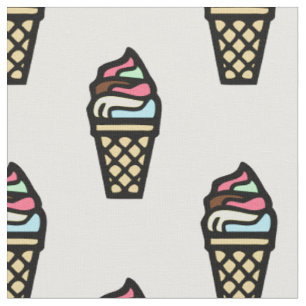 Colourful Ice Cream Pattern Fabric