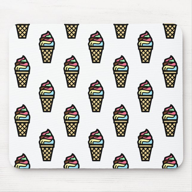 Colourful Ice Cream Pattern Mouse Mat (Front)