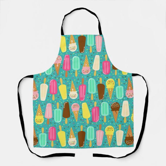 Colourful Ice Cream Pattern Summer  Apron (Front)