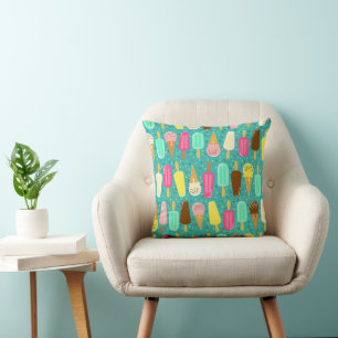 Colourful Ice Cream Pattern Summer Cushion