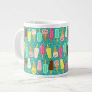 Colourful Ice Cream Pattern Summer  Large Coffee Mug