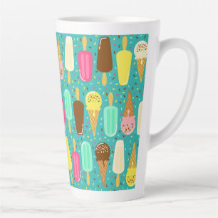 Colourful Ice Cream Pattern Summer Latte Mug