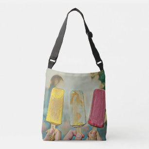 Colourful ice cream popsicles crossbody bag